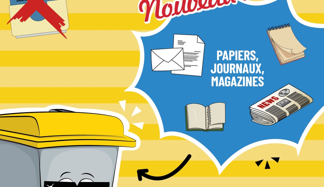 Direction le bac jaune pour vos papiers ! 