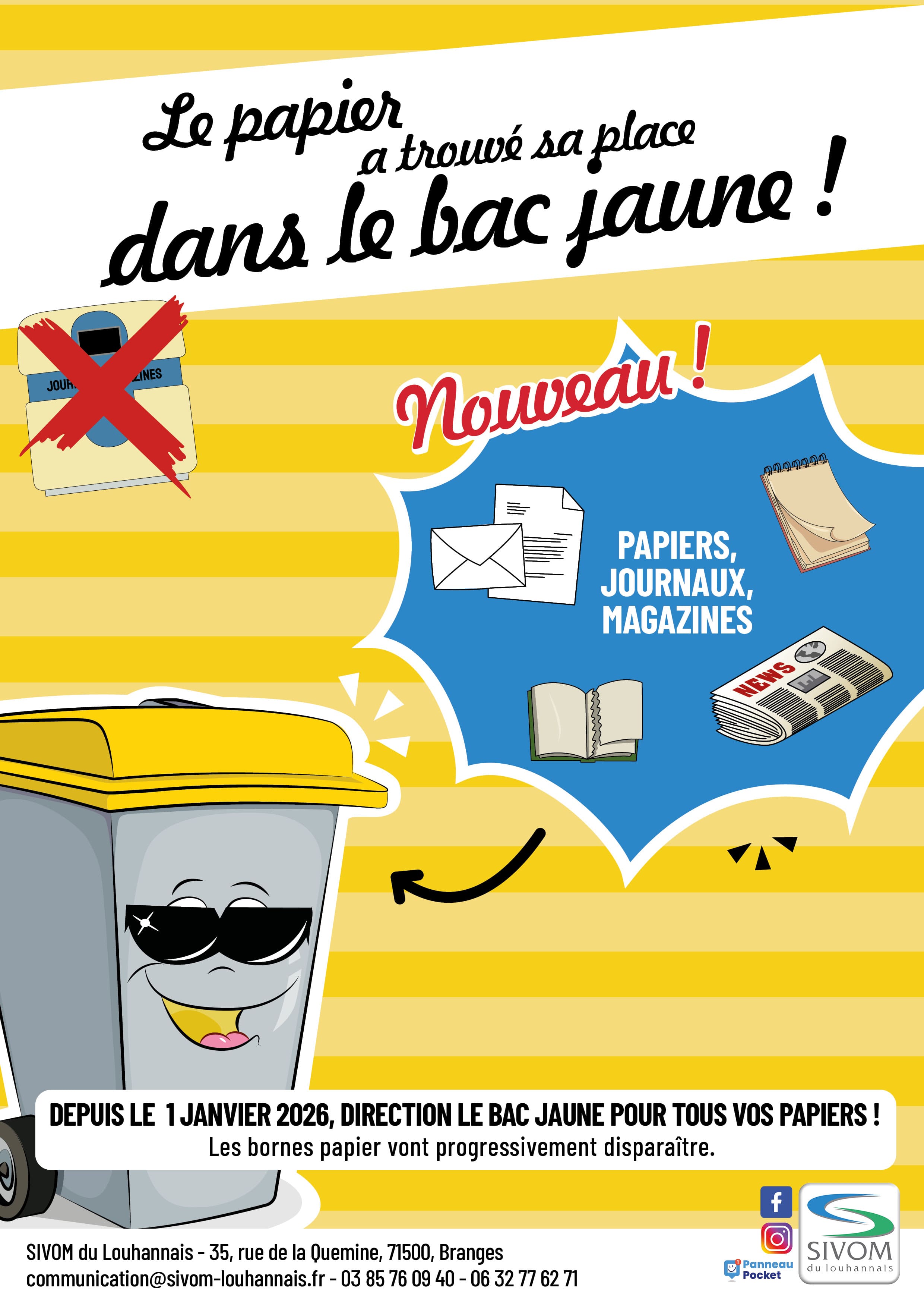 affiche pav papier jaune
